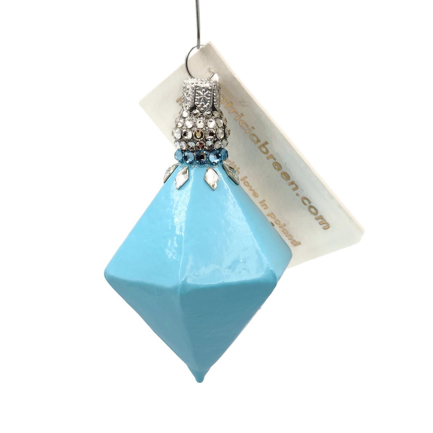 Patricia Breen Honoria Turquoise Silver Reflector Drops Christmas Tree Ornament
