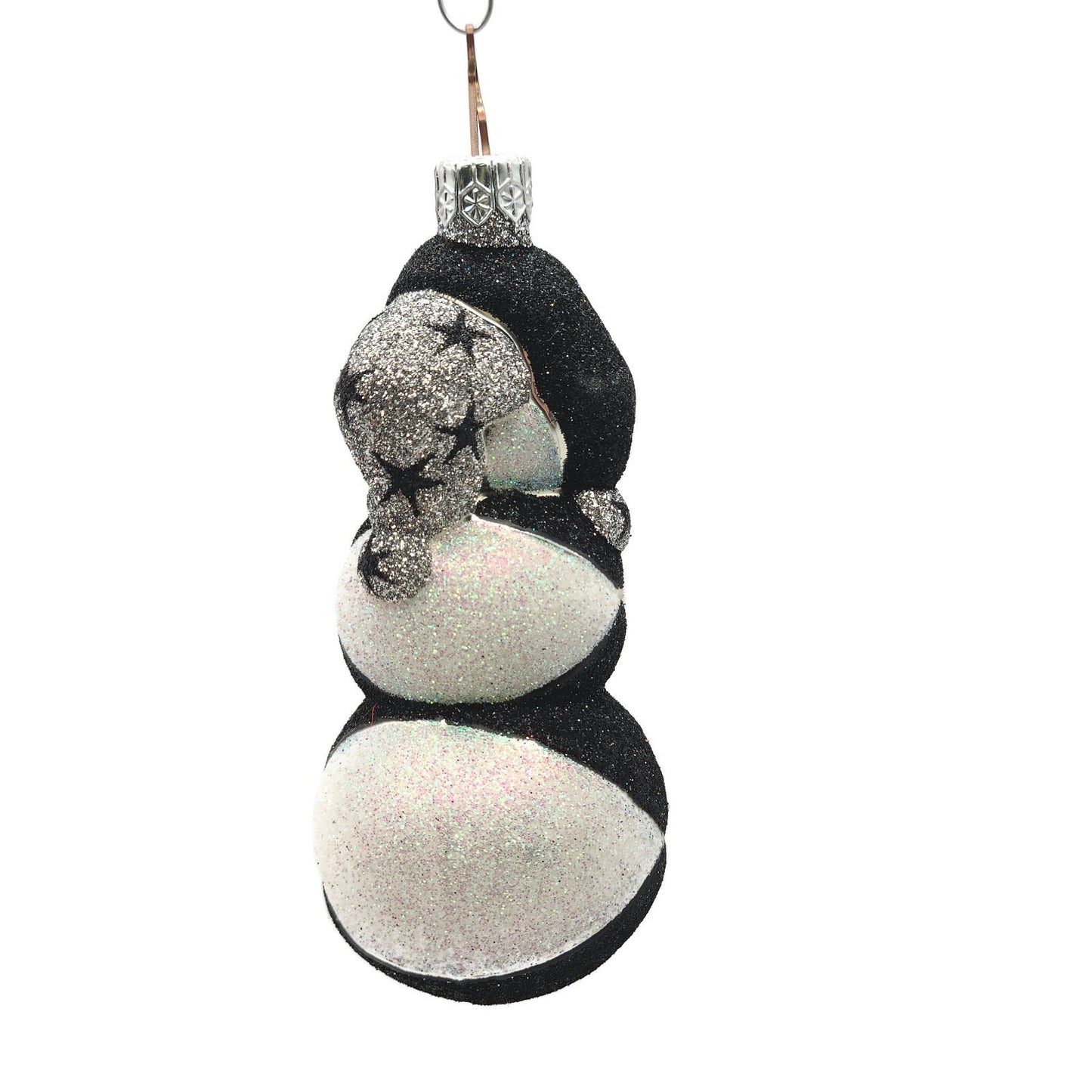 Patricia Breen Harlequin Snowman Black Silver Moons Christmas Tree Ornament