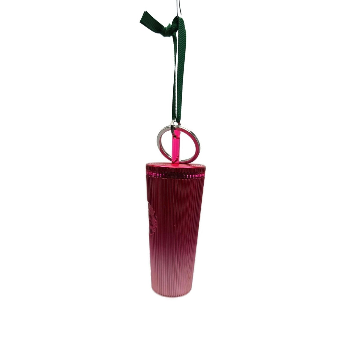 Starbucks Key Chain Ornament Ribbed Cold Cup Tumbler Ornament Pink Christmas
