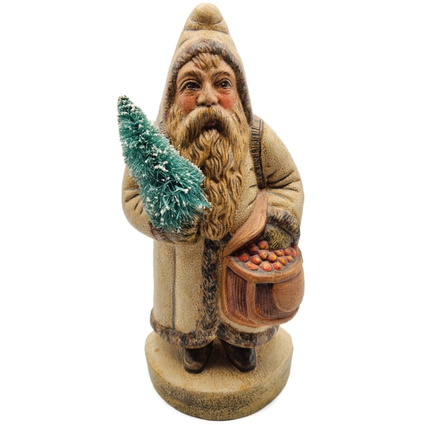 Vaillancourt Father Christmas Ice Cream Mould in White Folk Art Chalkware Figure