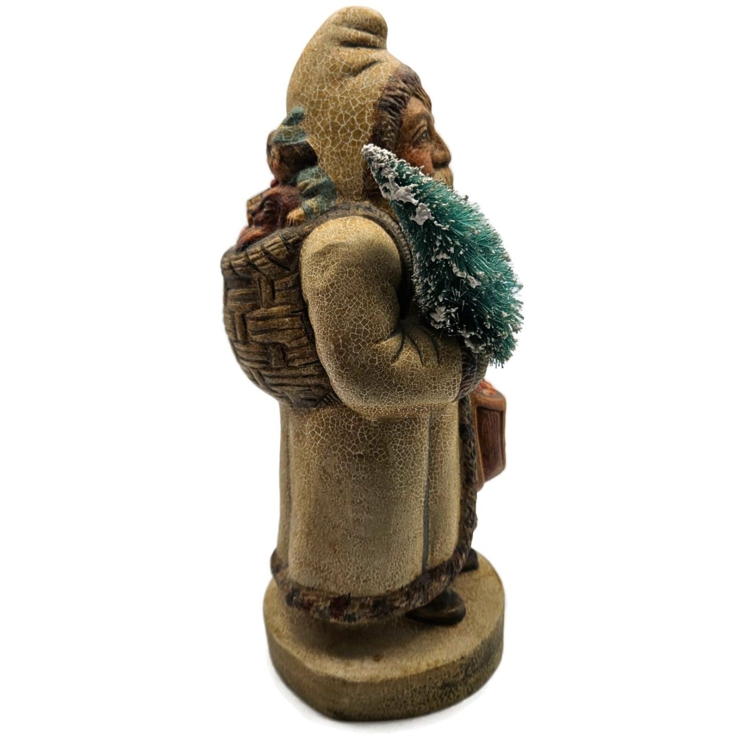 Vaillancourt Father Christmas Ice Cream Mould in White Folk Art Chalkware Figure