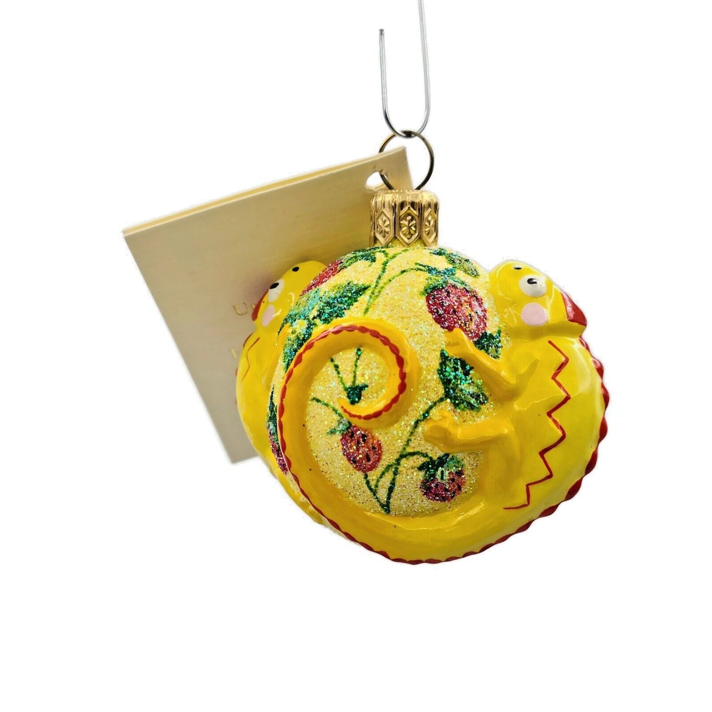 Patricia Breen For James Twice Strawberries Chameleon Spring Christmas Ornament