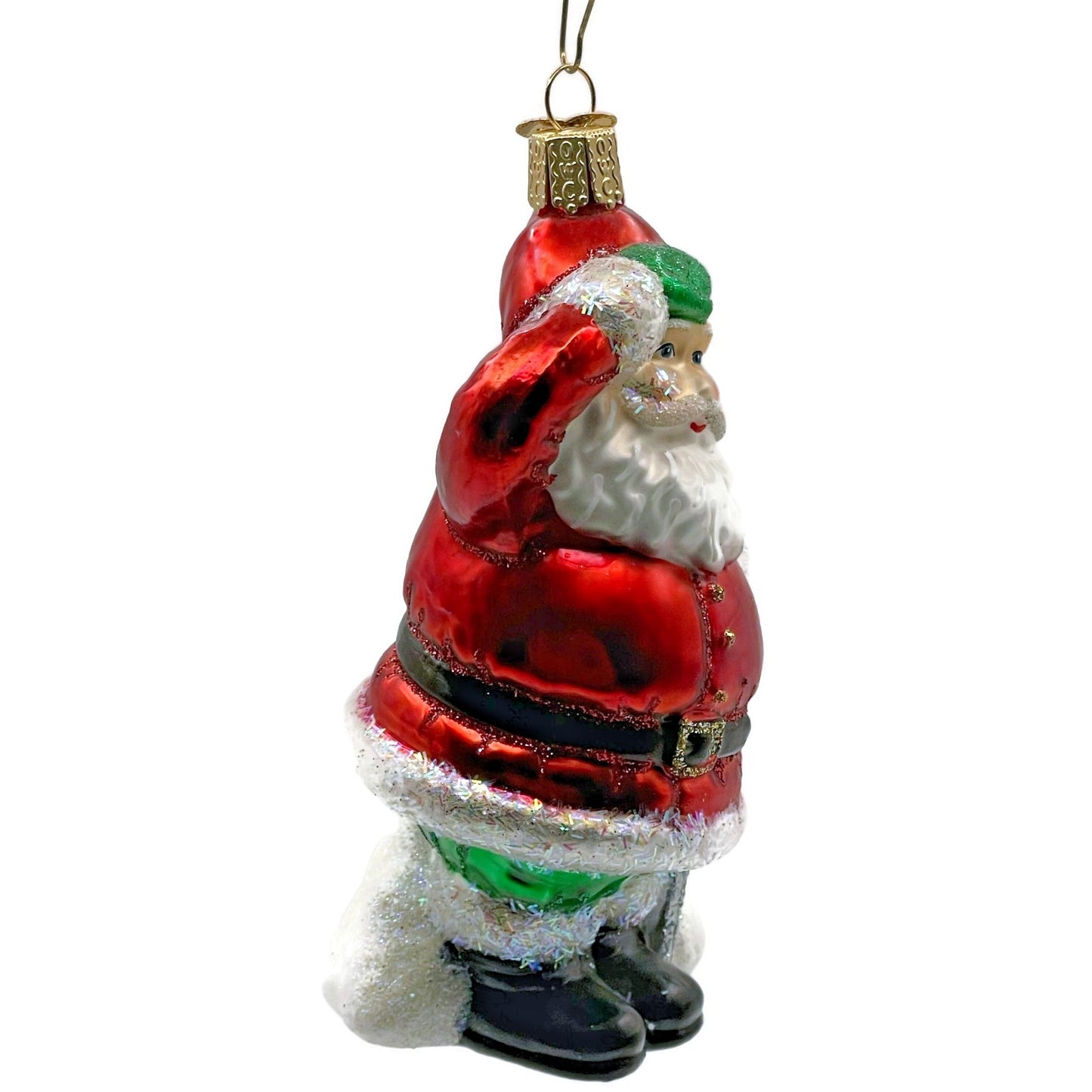Shoveling Santa Claus Red Winter Old World Christmas Holiday Tree Ornament OWC