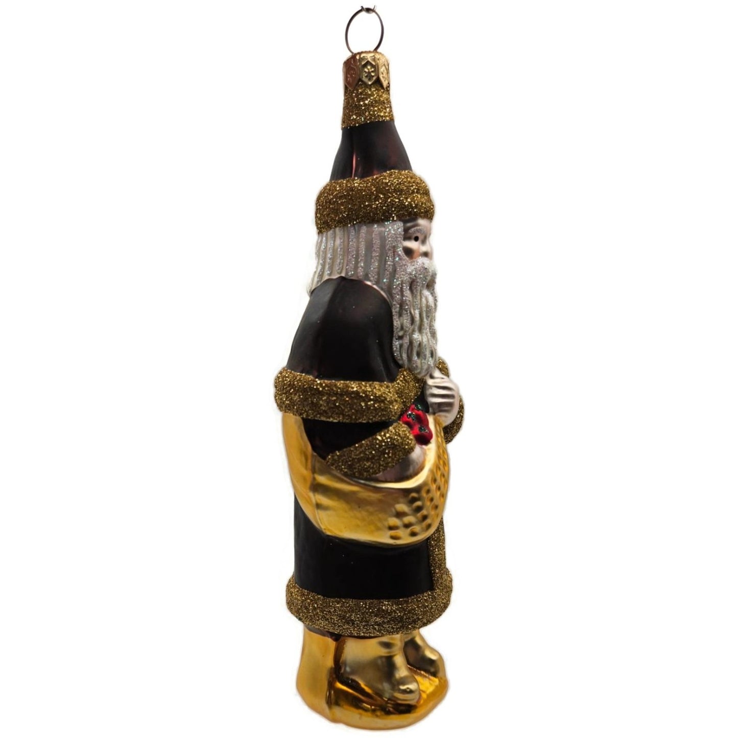 Patricia Breen Chocolate Box Santa Claus Bordeaux Gold Christmas Tree Ornament
