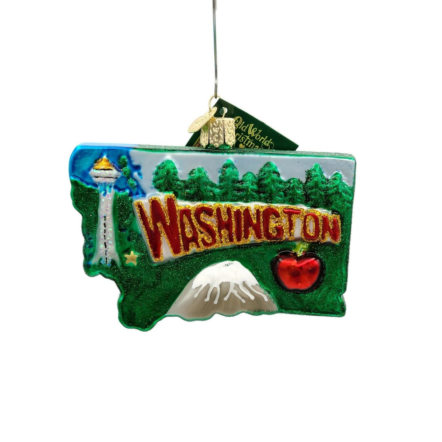 State of Washington Evergreen State Space Needle Old World Christmas Ornament