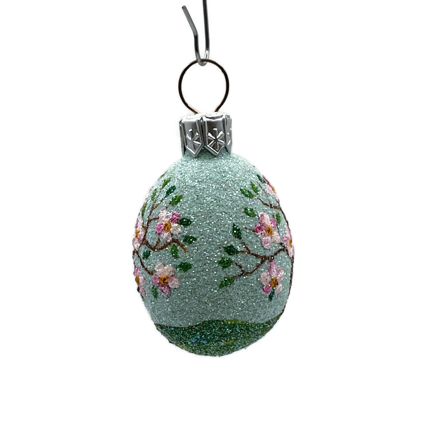 Patricia Breen Miniature Egg Surprise Cherry Blossom Tree Blue Easter Ornament