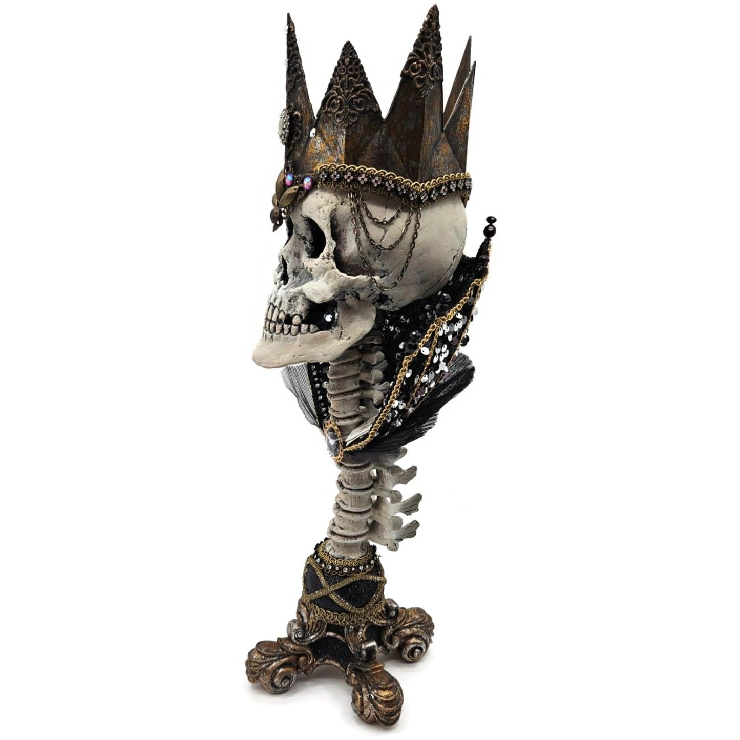 Katherine’s Collection Krooked Kingdoom Skeleton King Halloween Candle Holder