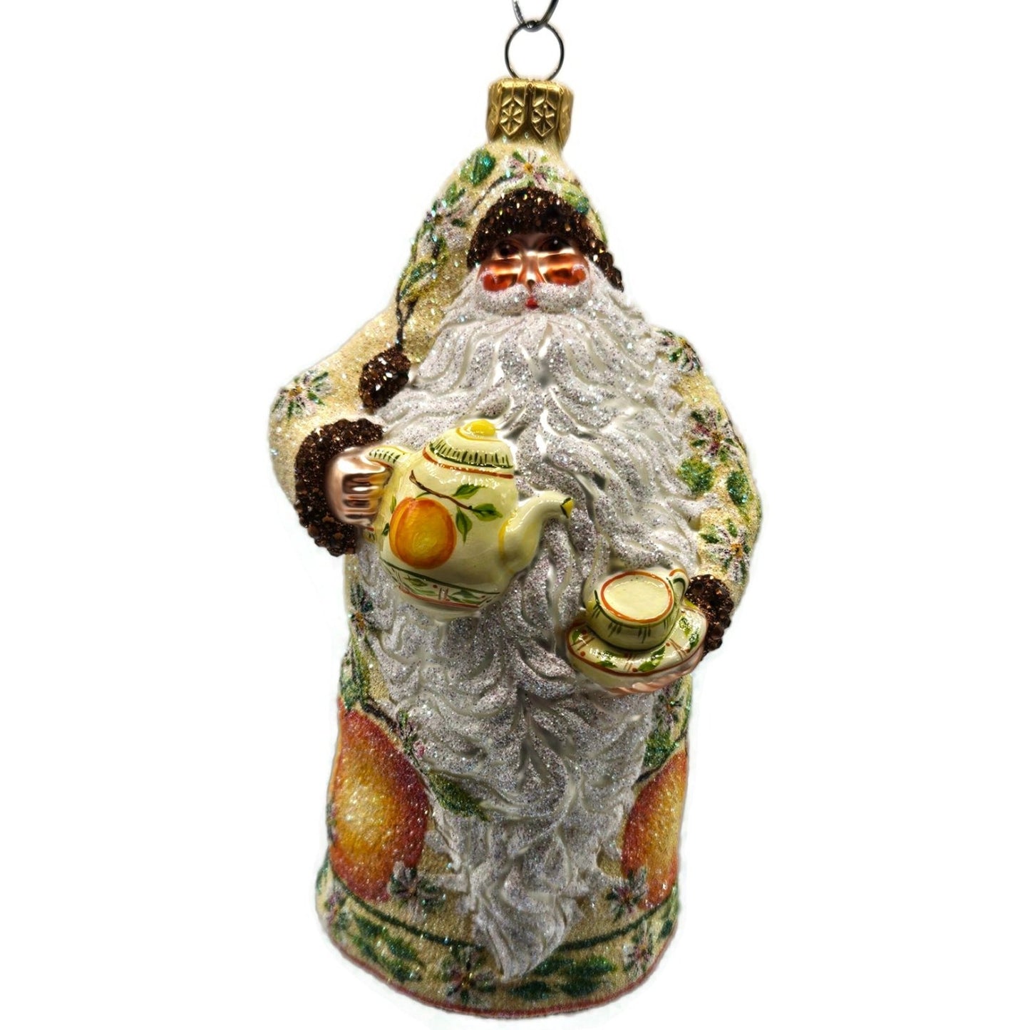 Patricia Breen Connaught Santa Peaches Spring Tea Party Christmas Tree Ornament