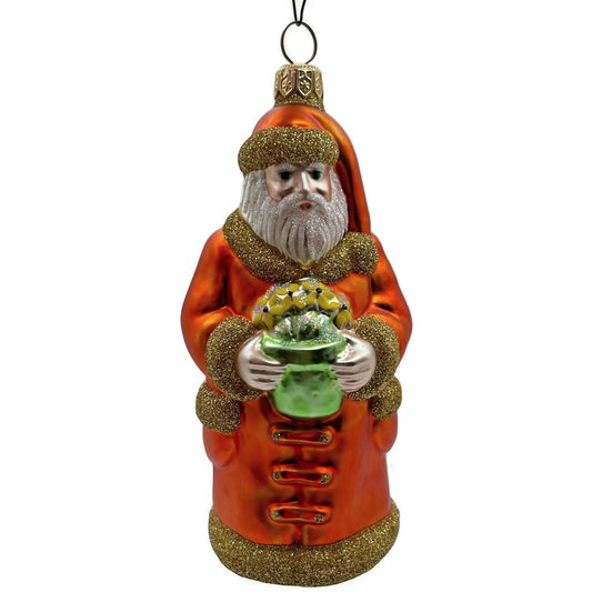 Patricia Breen Trustee Garden Santa Claus Orange Spring Christmas Tree Ornament