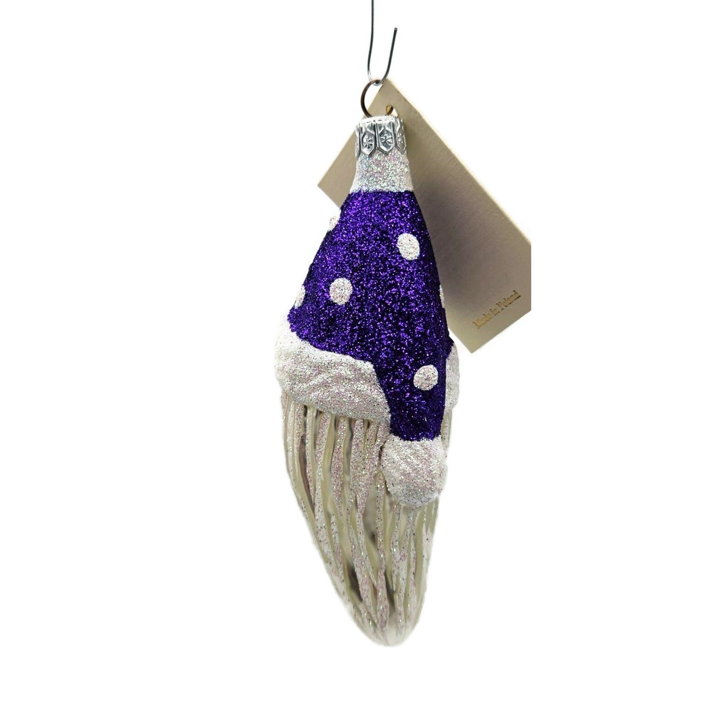 Patricia Breen Faux Fur Santa Purple Plum Polka Dots Christmas Tree Ornament