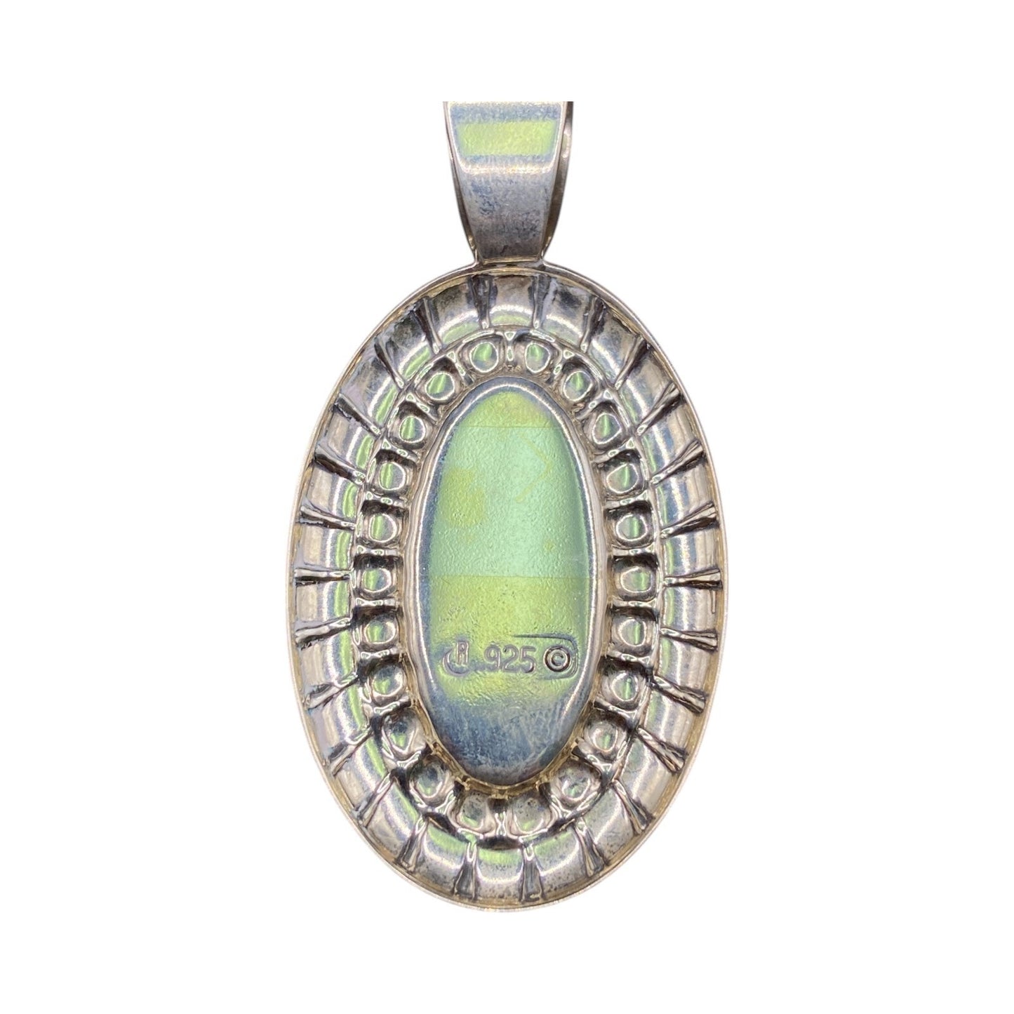 Carolyn Pollack Pendant Turquoise Blue Gemstone Oval Shaped 925 Sterling Silver