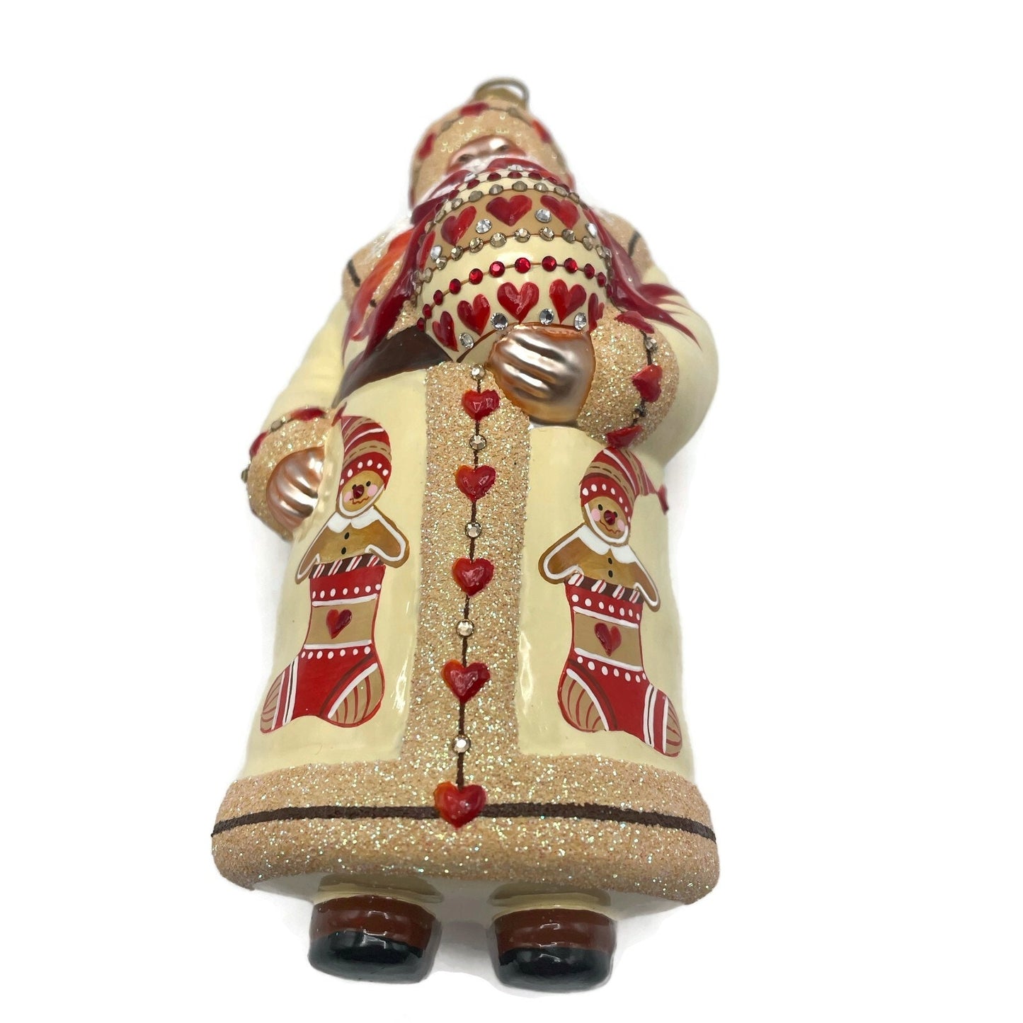 Patricia Breen Splendid Santa Gingerbread Hearts Christmas Holiday Tree Ornament