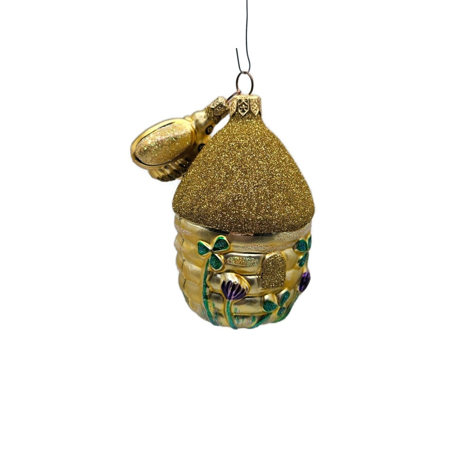 Patricia Breen Clover Beeskep and Bee Glittered Wings Spring Christmas Ornament