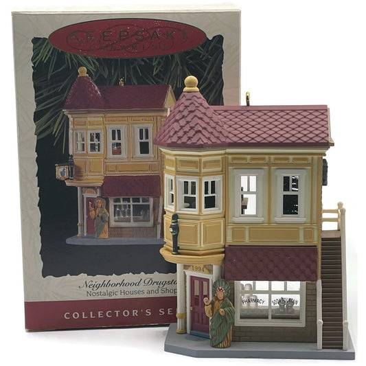 Hallmark Ornament Neighborhood Drugstore 1994 Nostalgic Christmas Village Tree