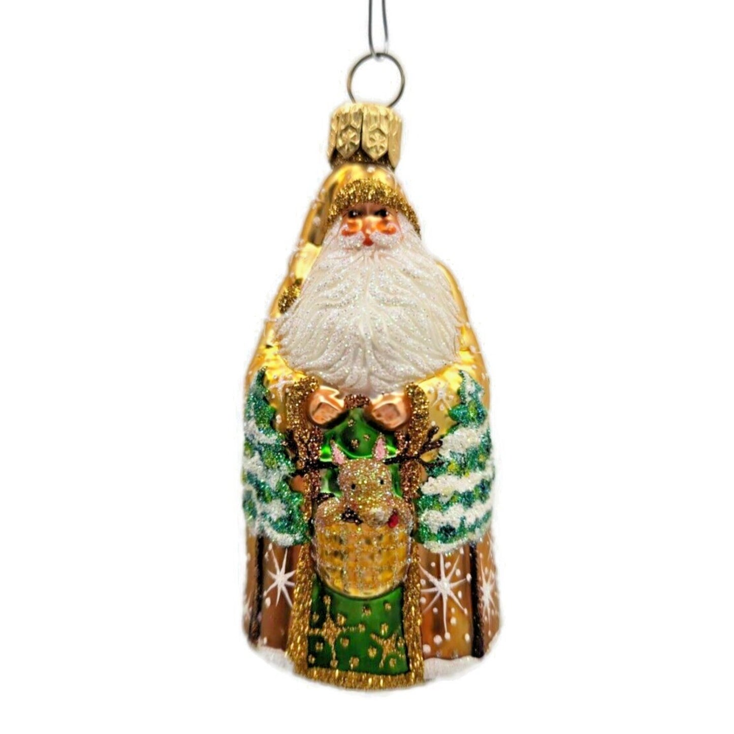 Patricia Breen Baby Blixen Gold Santa Claus Snowfklakes Christmas Tree Ornament
