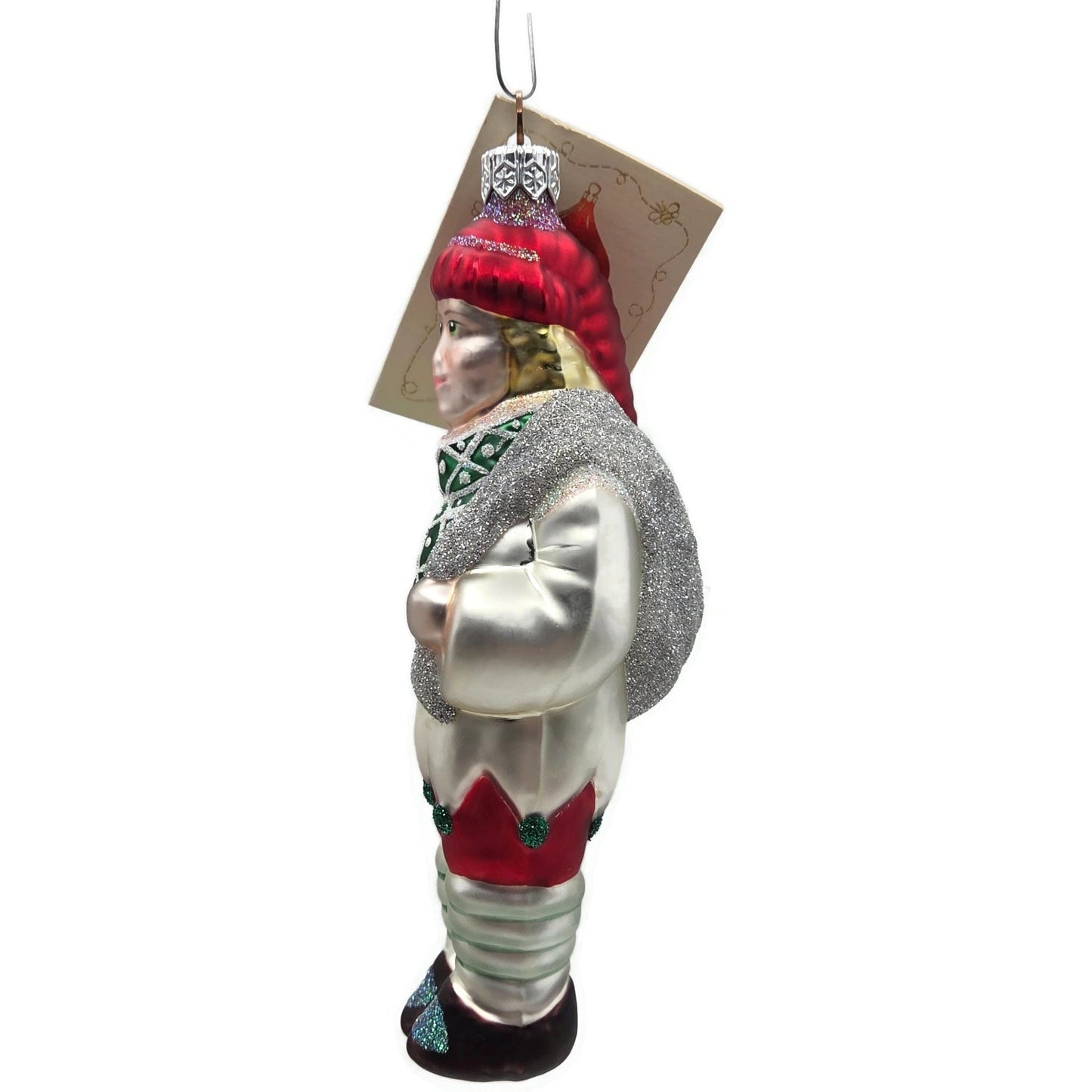 Patricia Breen Jack Frost Boy Red Snowflake Winter Glass Christmas Tree Ornament