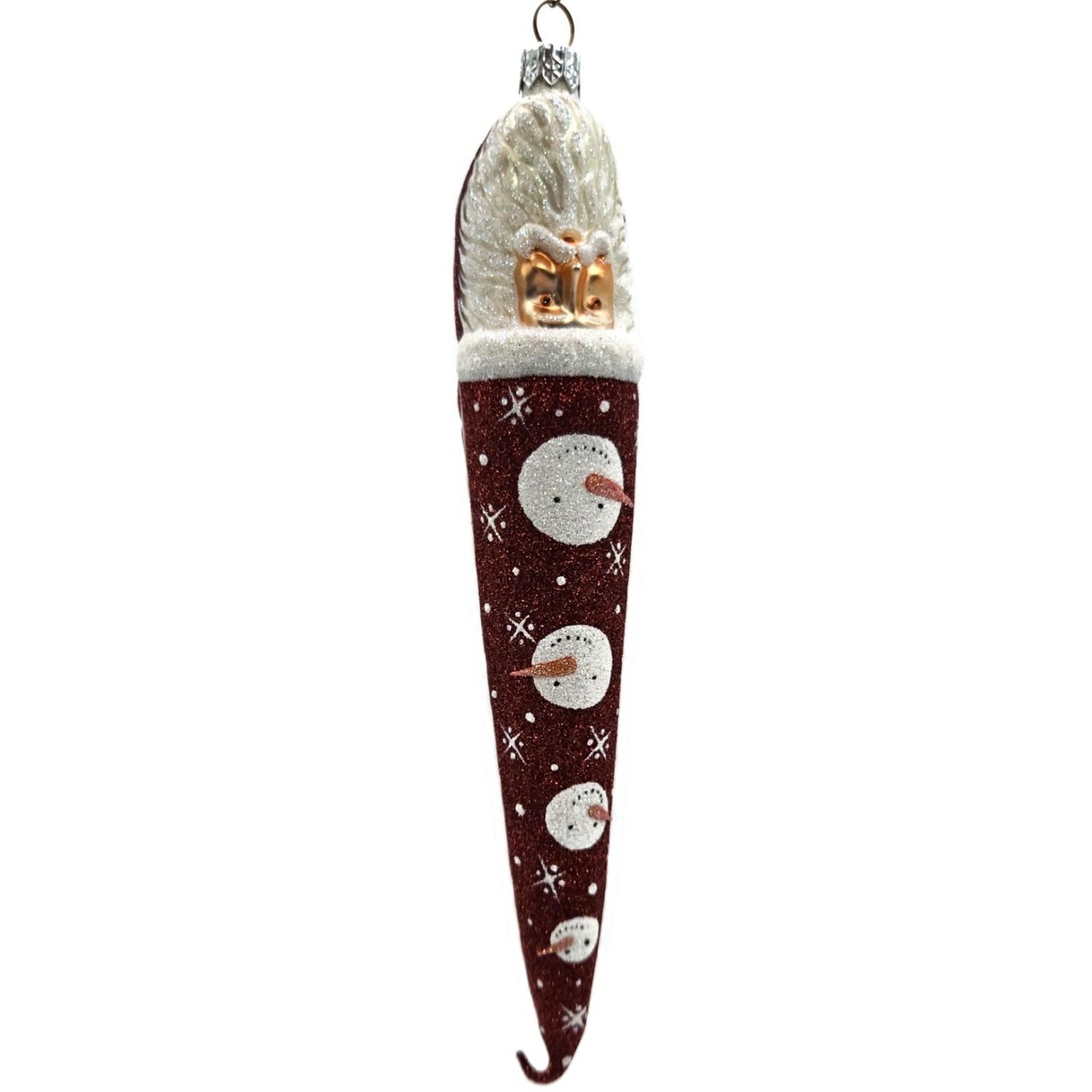 Patricia Breen Bowman Santa Claus Snowfaces Red White Christmas Tree Ornament