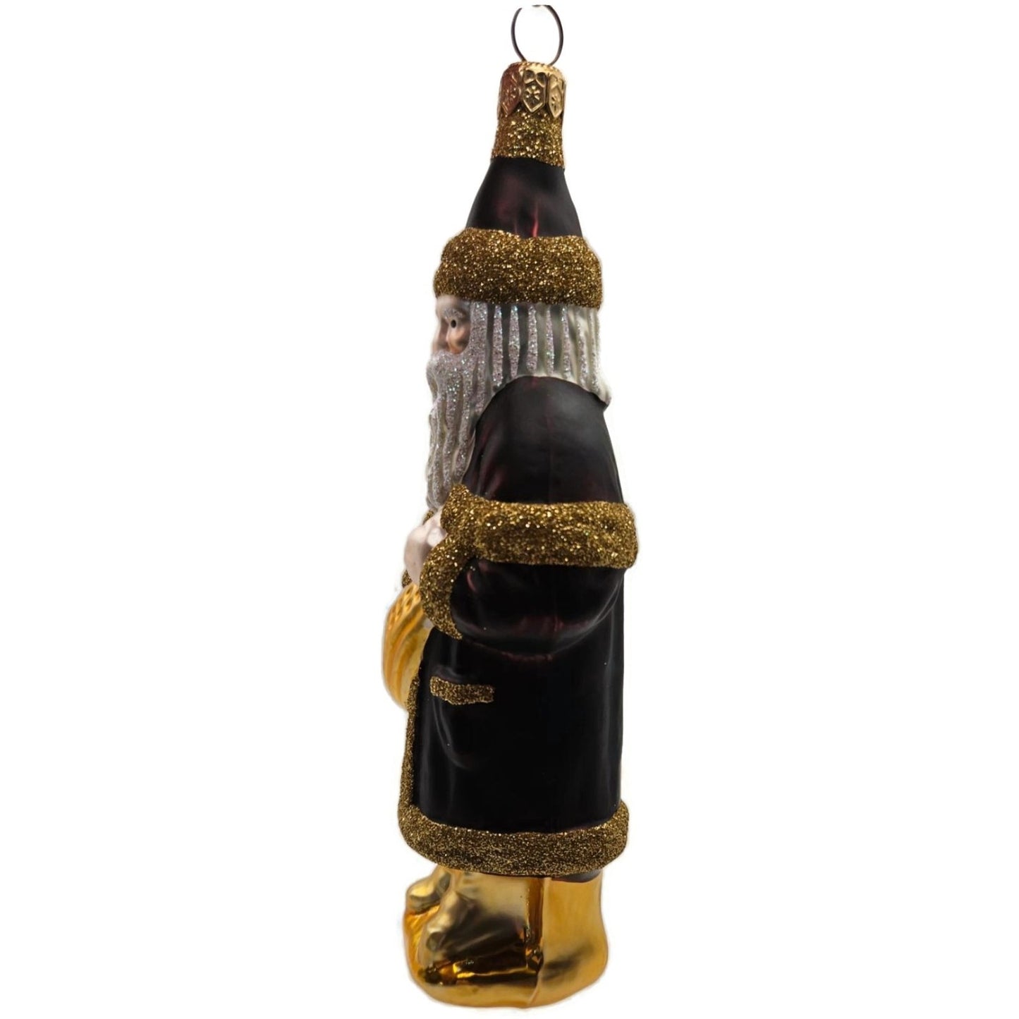 Patricia Breen Chocolate Box Santa Claus Bordeaux Gold Christmas Tree Ornament