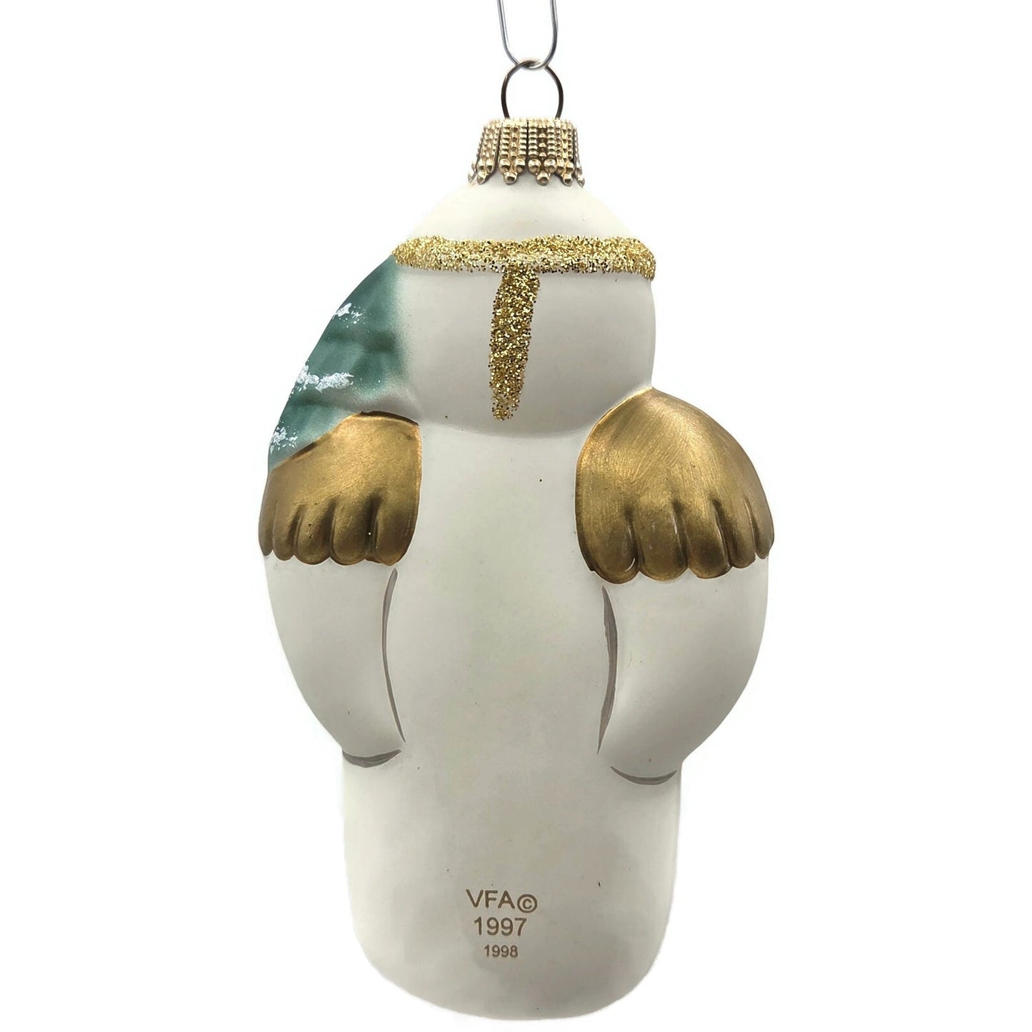 Vaillancourt Snow Angel Ornament Blown Glass Folk Art Christmas Tree Decoration