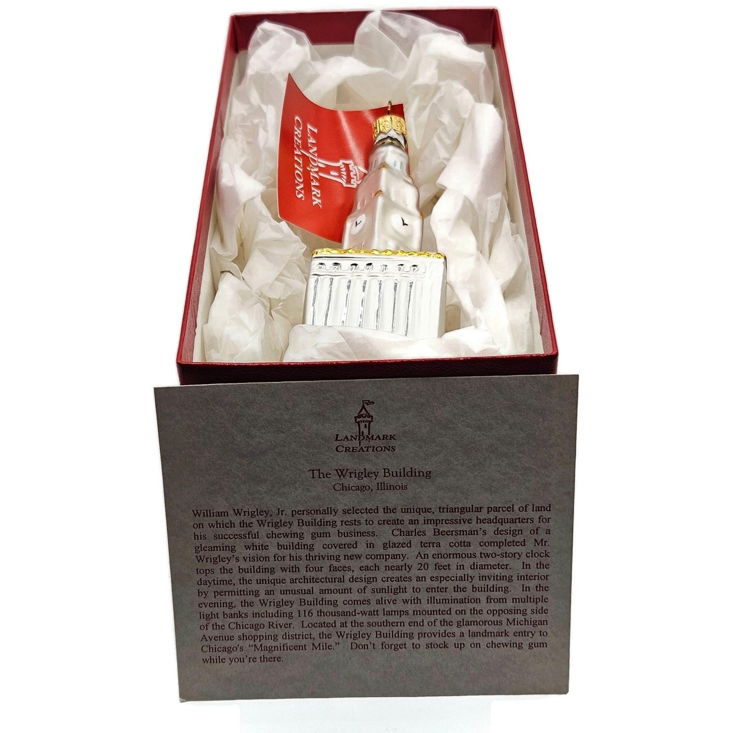 The Wrigley Building Chicago Magnifice Mile Christmas Ornament Landmark Creation