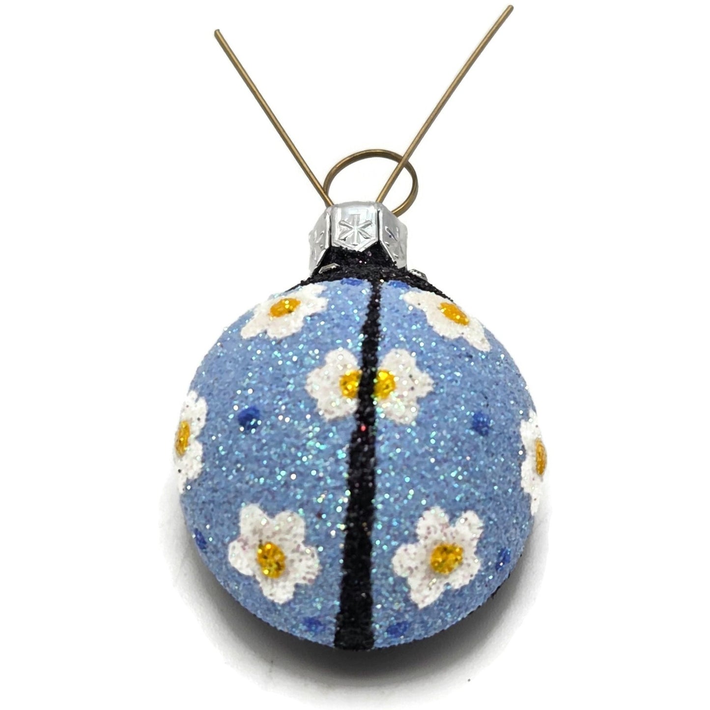 Patricia Breen Ladybug Ladybug Blue Daisy Closed Wing Spring Christmas Ornament