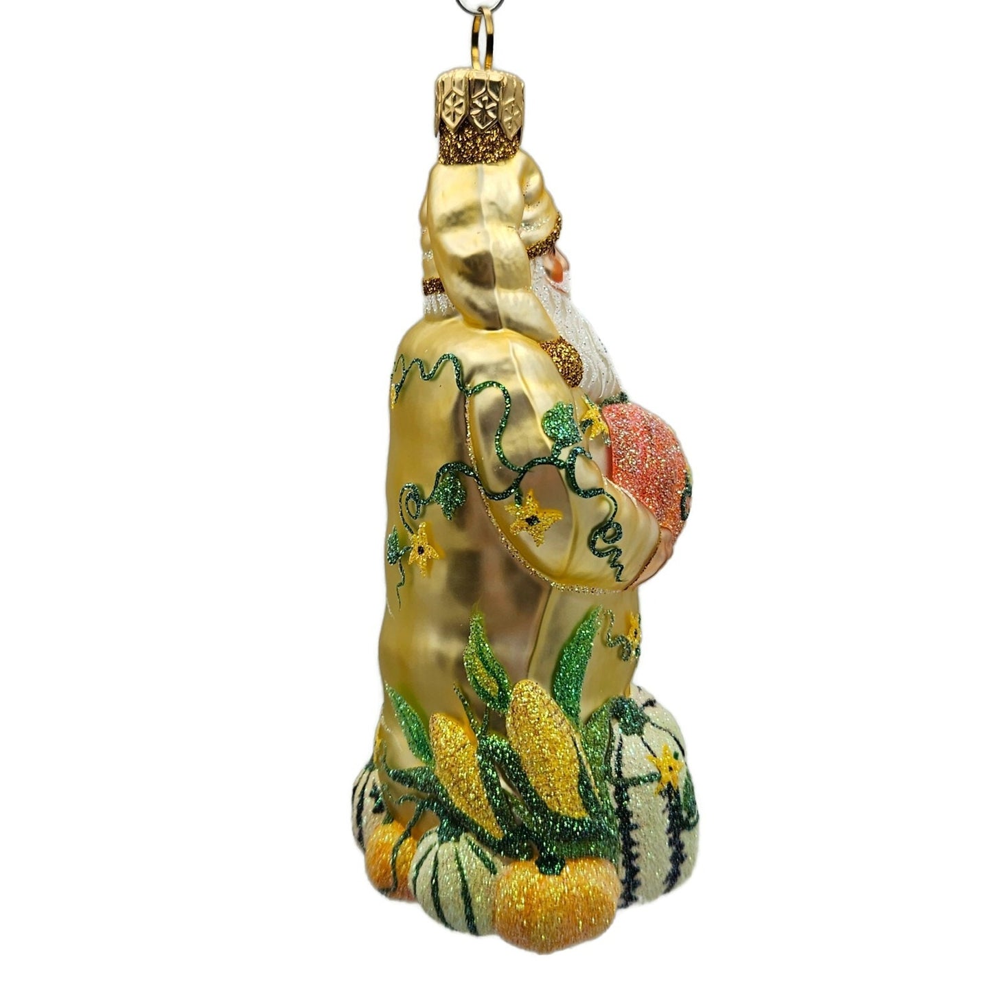 Patricia Breen Harvest Santa Claus Gold Pumpkins Fall Christmas Tree Ornament