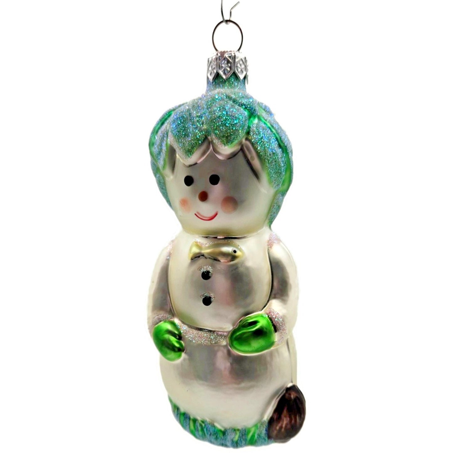 Patricia Breen Hobe Sound Snowman Green Fish Christmas Tree Decor Ornament
