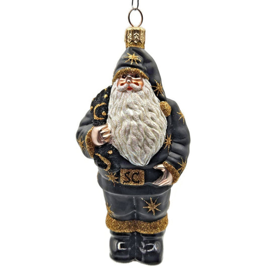 Patricia Breen Nordstrom Santa Claus Black Moons Stars Christmas Ornament