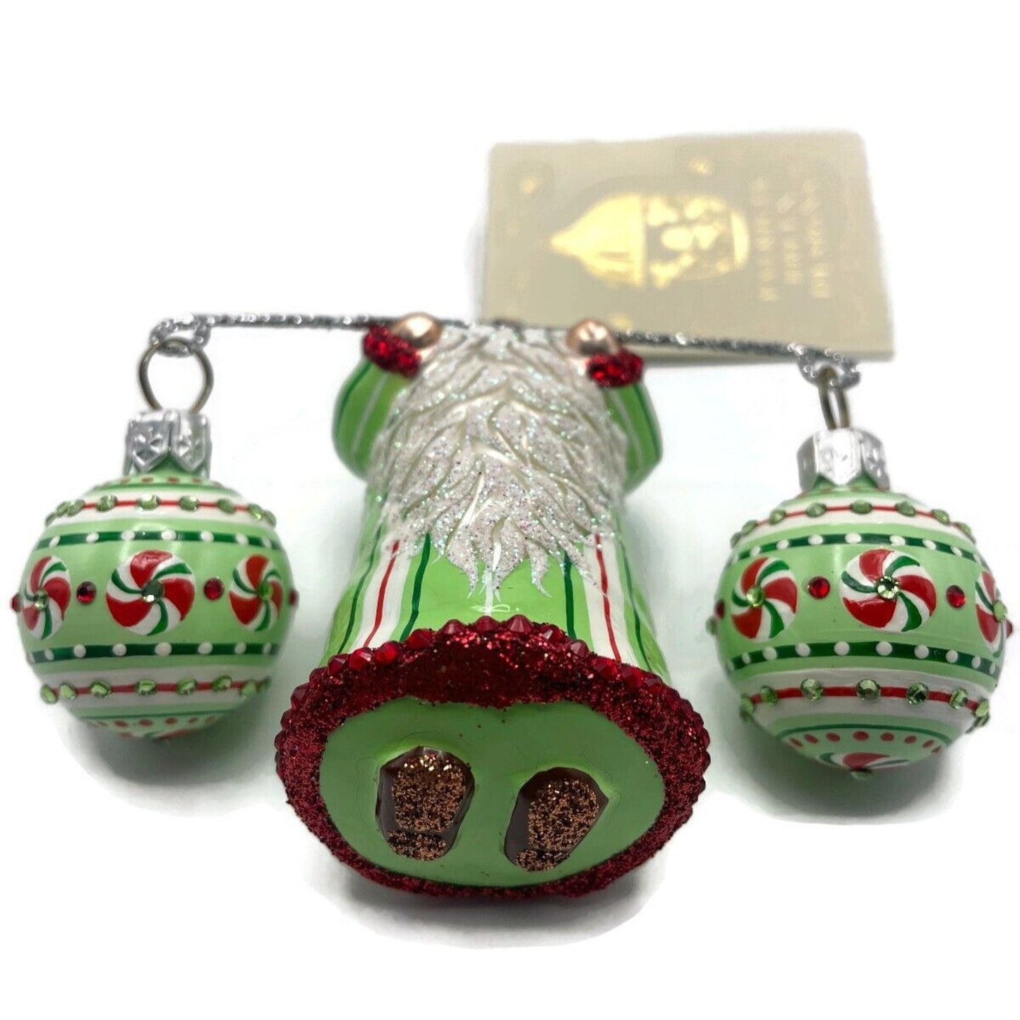 Patricia Breen Balance Peppermints Striped Santa Claus Christmas Tree Ornament