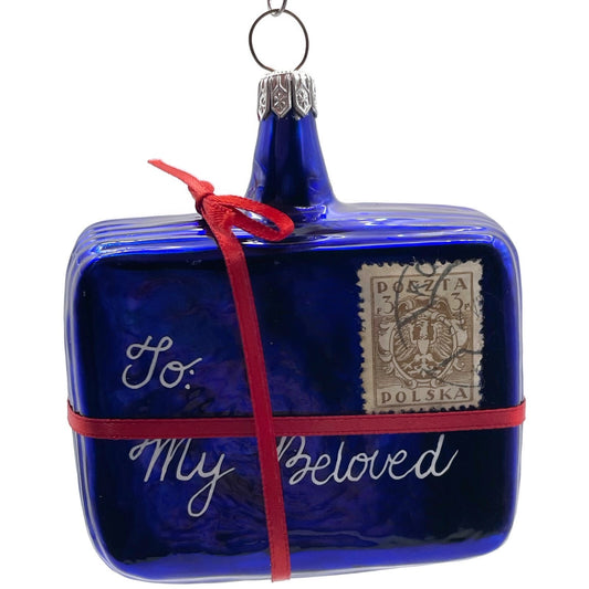 Patricia Breen Letter to My Beloved Blue Valentines Postcard Christmas Ornament
