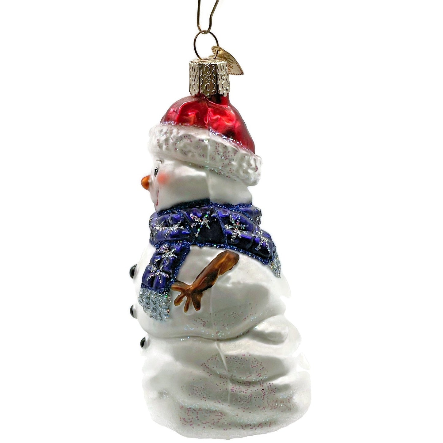 Happy Snowman Red Hat Blue Scarf Winter Old World Christmas Tree Ornament OWC