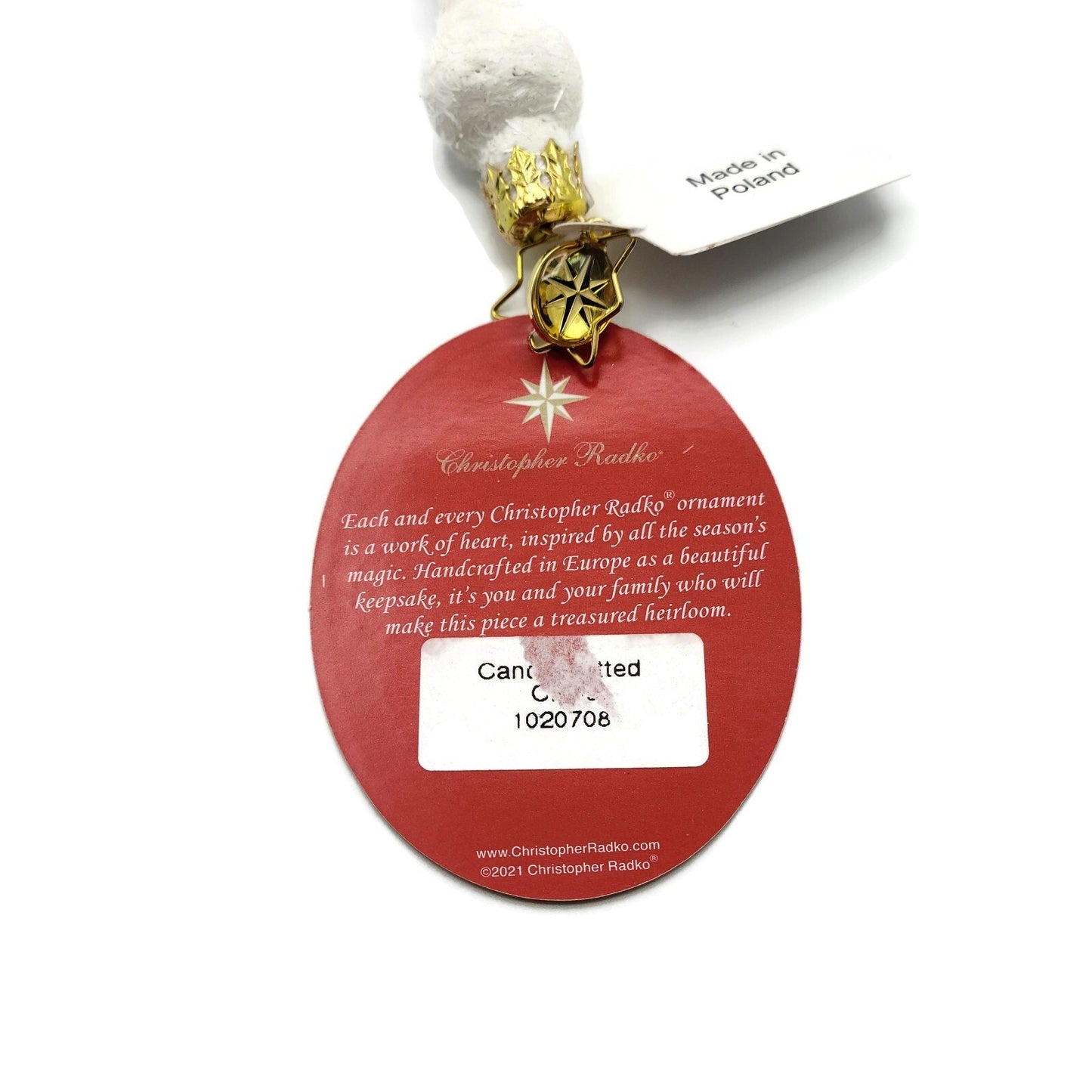 Christopher Radko Candy Dotted Santa Claus Christmas Tree Ornament 1020708