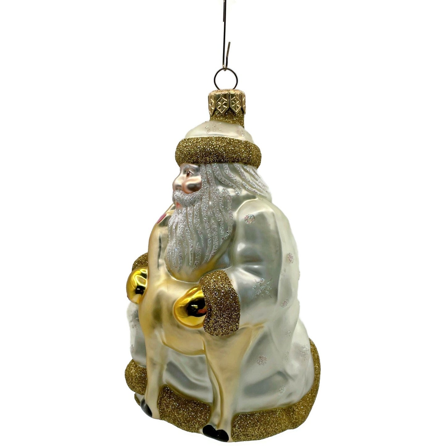 Patricia Breen Santa and Sarenka Pearl Dots Snowflakes Christmas Tree Ornament