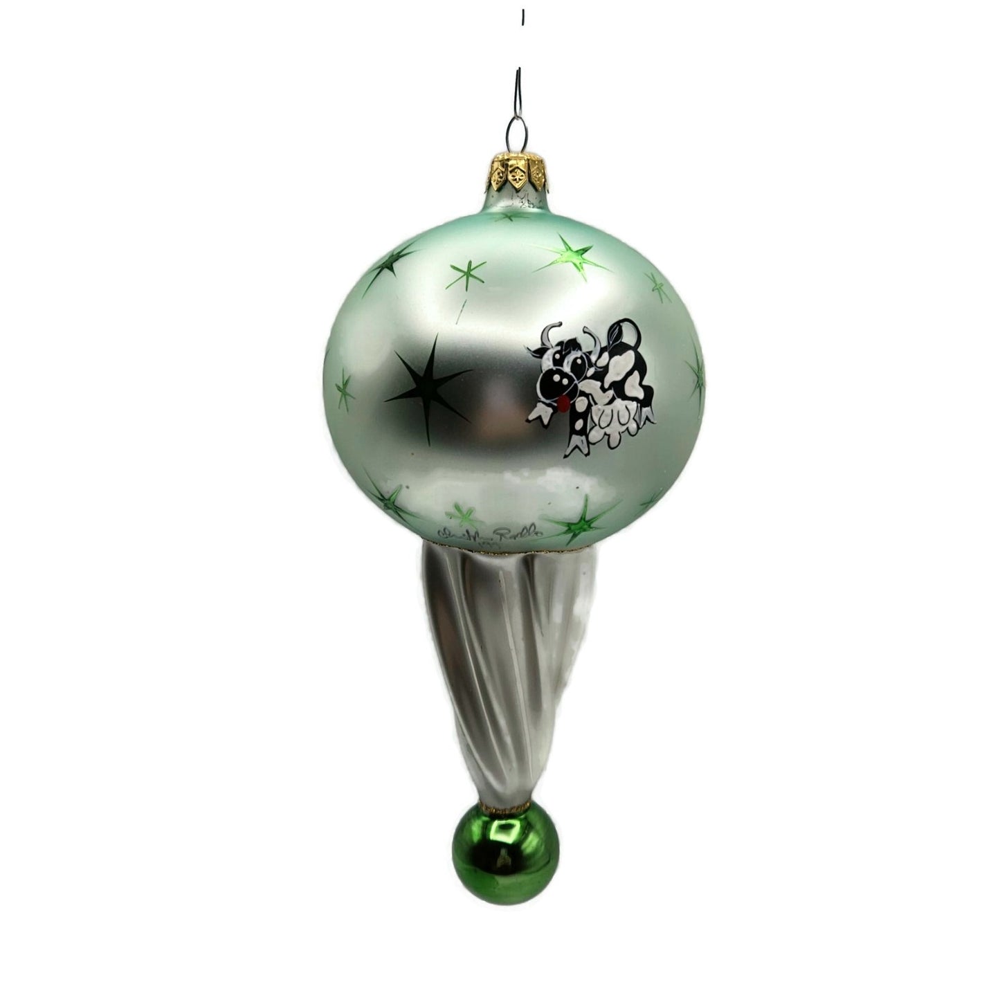 Christopher Radko Moon Jump Stars Cow Christmas Holiday Tree Ornament 93-423-0