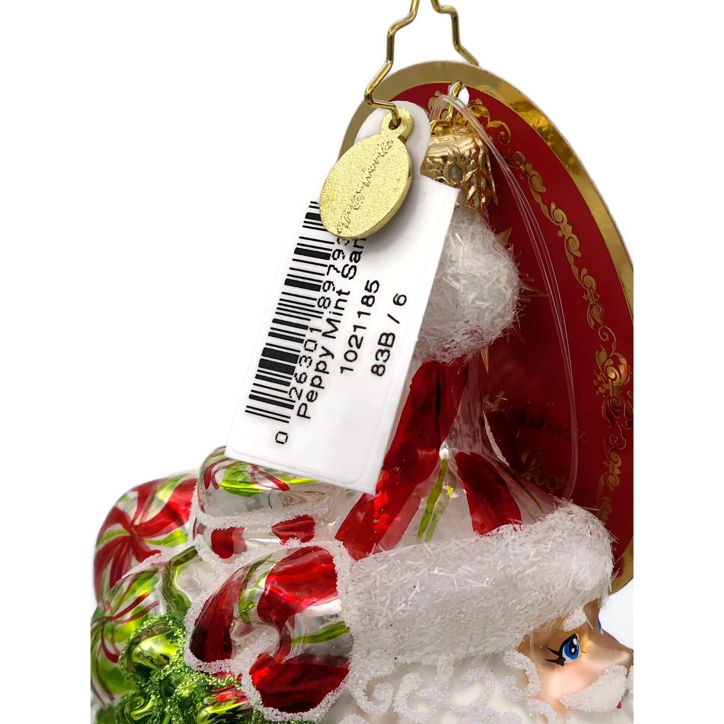 Christopher Radko Peppy Mint Santa Christmas Tree Holiday Ornament 1021185