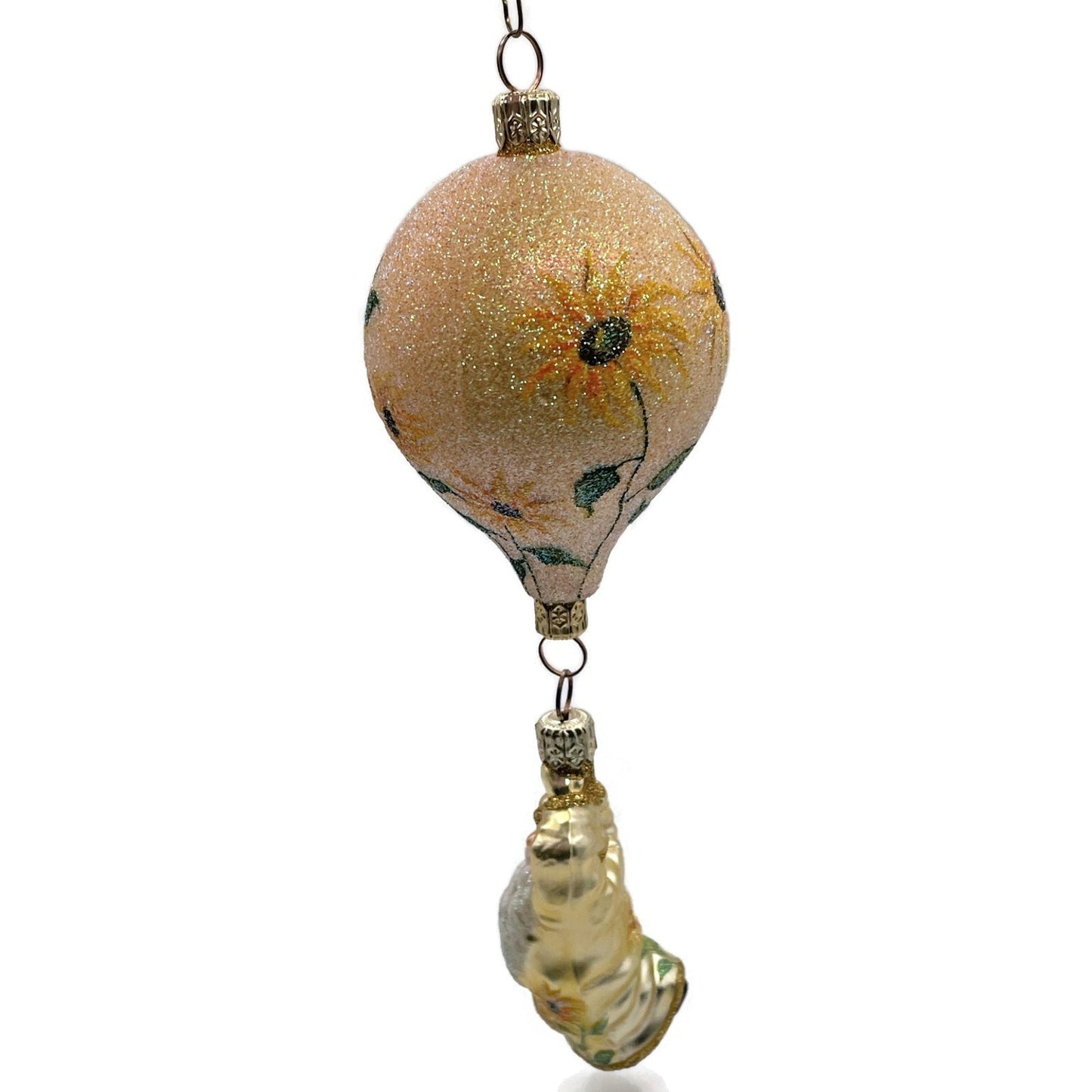 Patricia Breen Into the Blue Santa Claus Sunflowers Spring Christmas Ornament