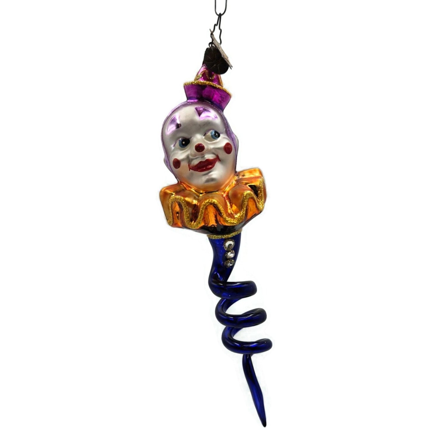 Christopher Radko Clown Snake Corkscrew Spring Twist Halloween Ornament