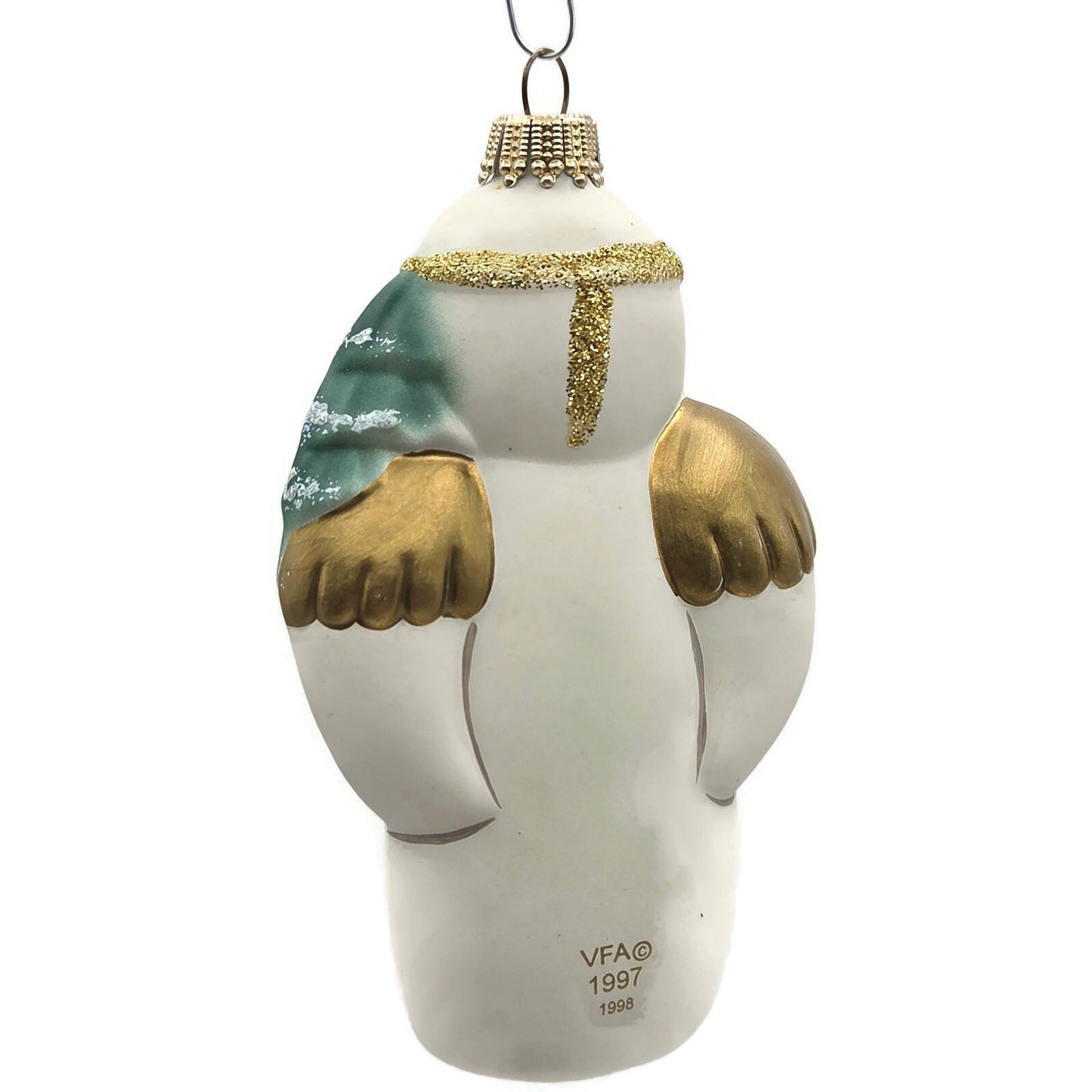 Vaillancourt Snow Angel Ornament Blown Glass Folk Art Christmas Tree Decoration