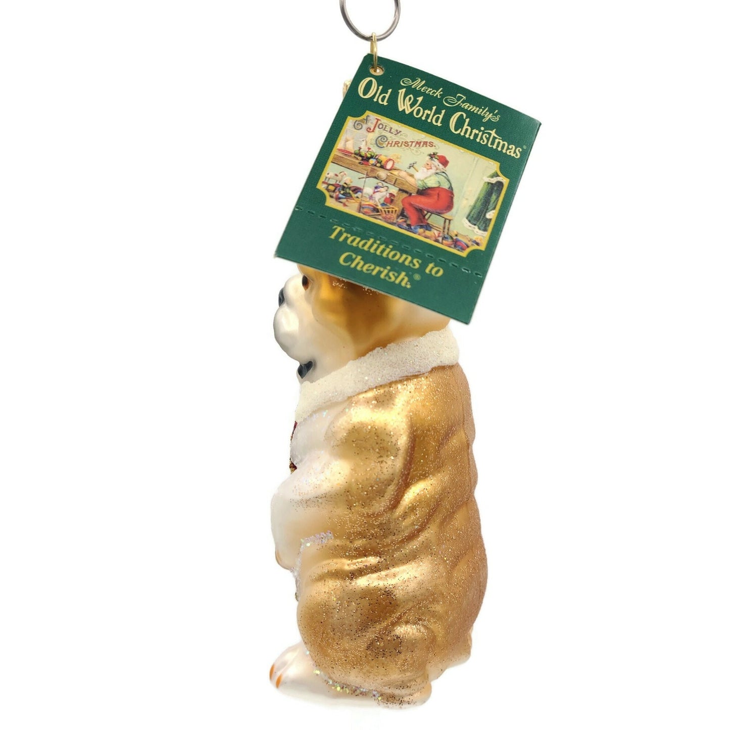 Old World Christmas Mr. Business Bulldog Pet Hat Christmas Tree Ornament OWC