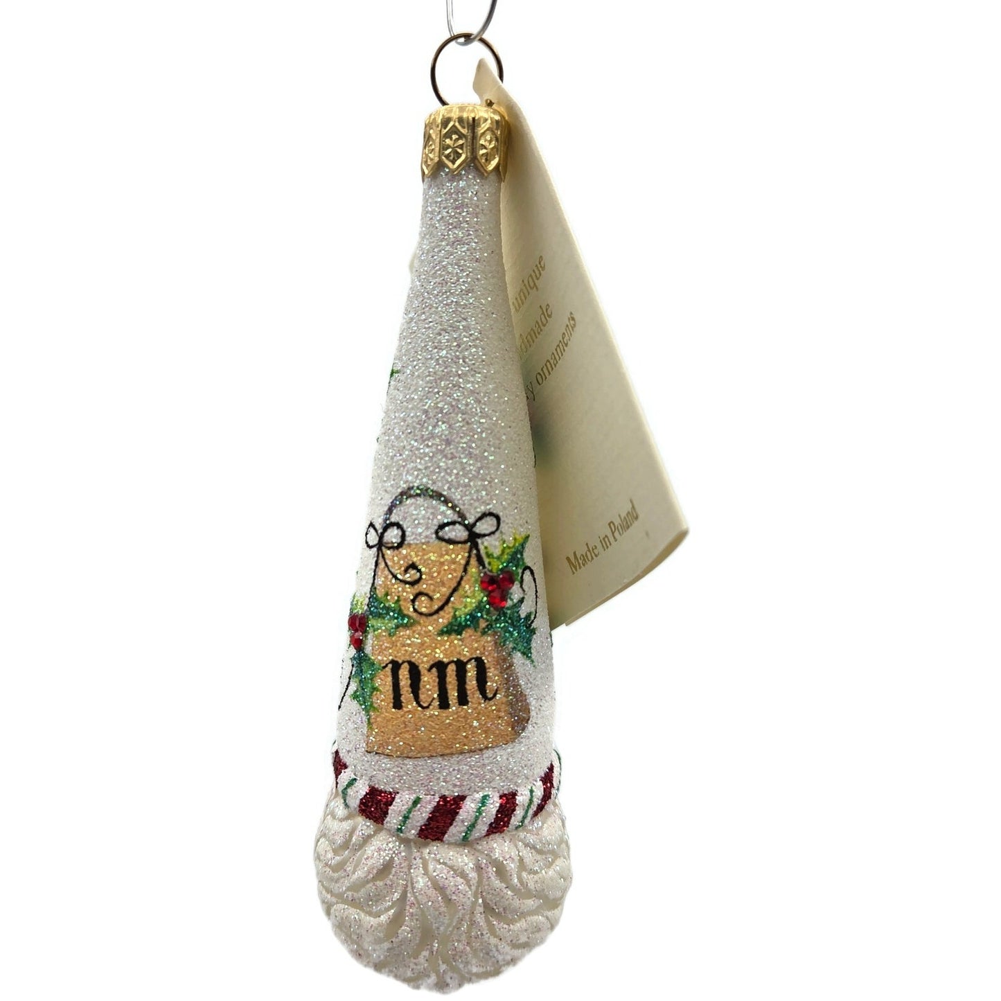Patricia Breen Winter Sage NM Shopping Bags Santa Holly Christmas Tree Ornament