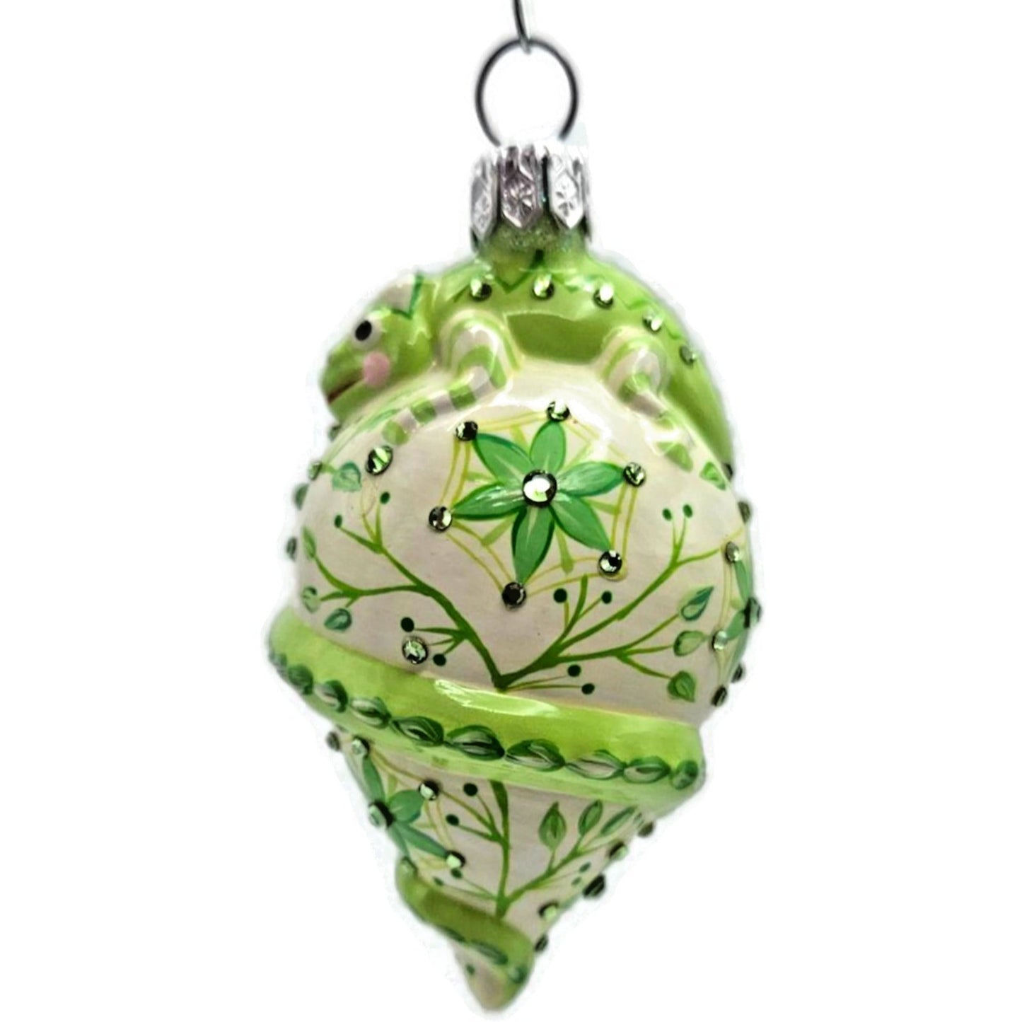 Patricia Breen Topping Chameleon Chinoiserie Green Spring Christmas Ornament