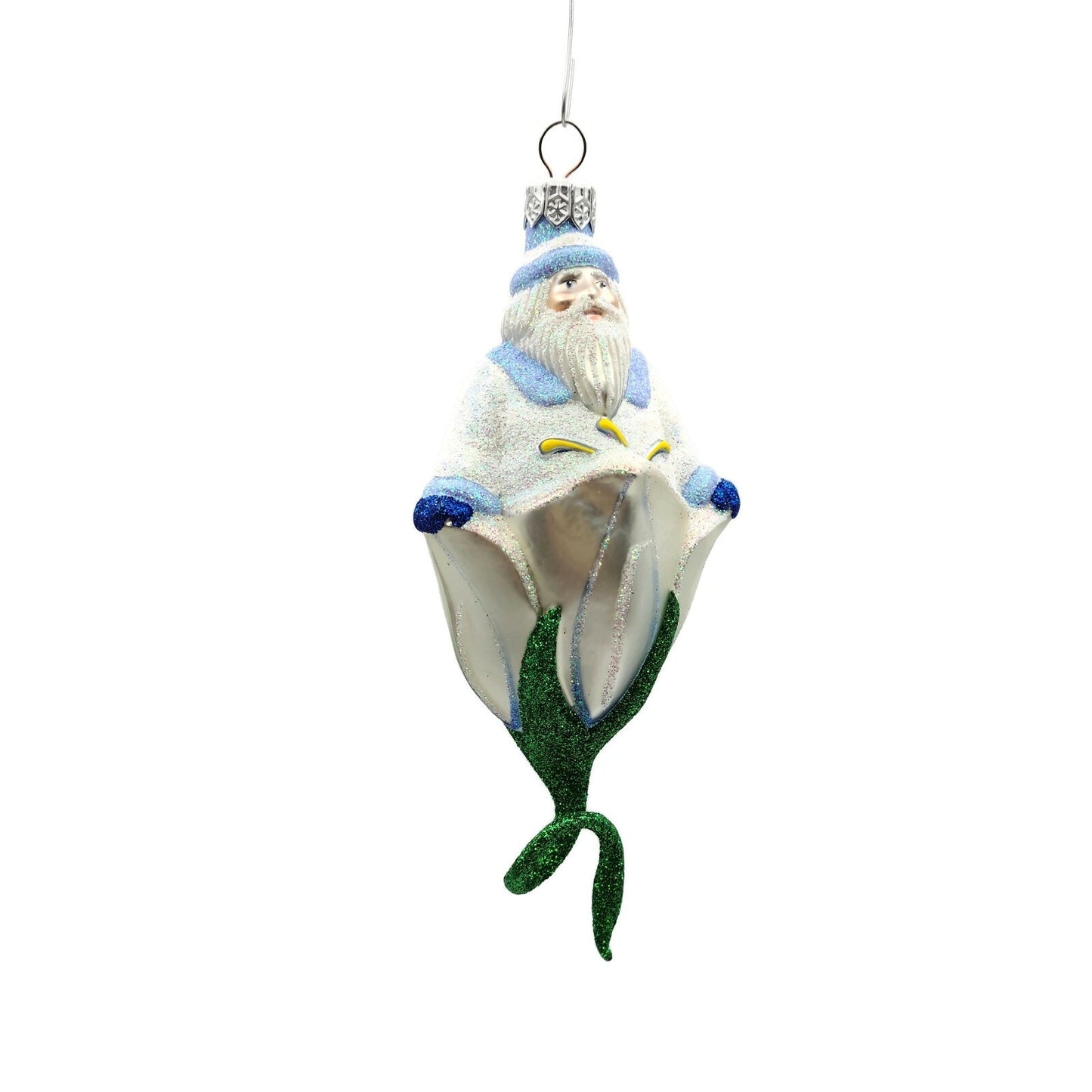 Patricia Breen Bluebell Santa Claus Pearl Flower Spring Christmas Tree Ornament