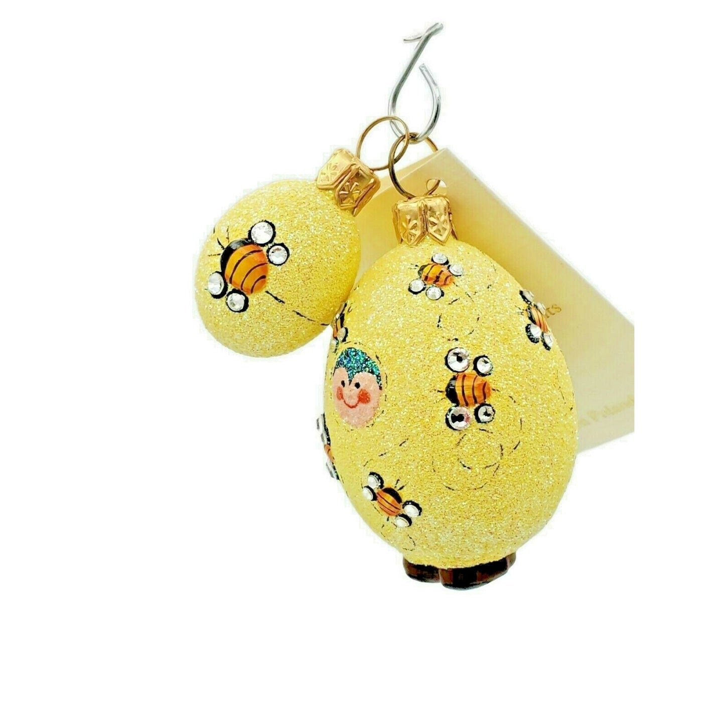 Patricia Breen Easter Egg Masquerade Spring Bees Jeweled Yellow Tree Ornament