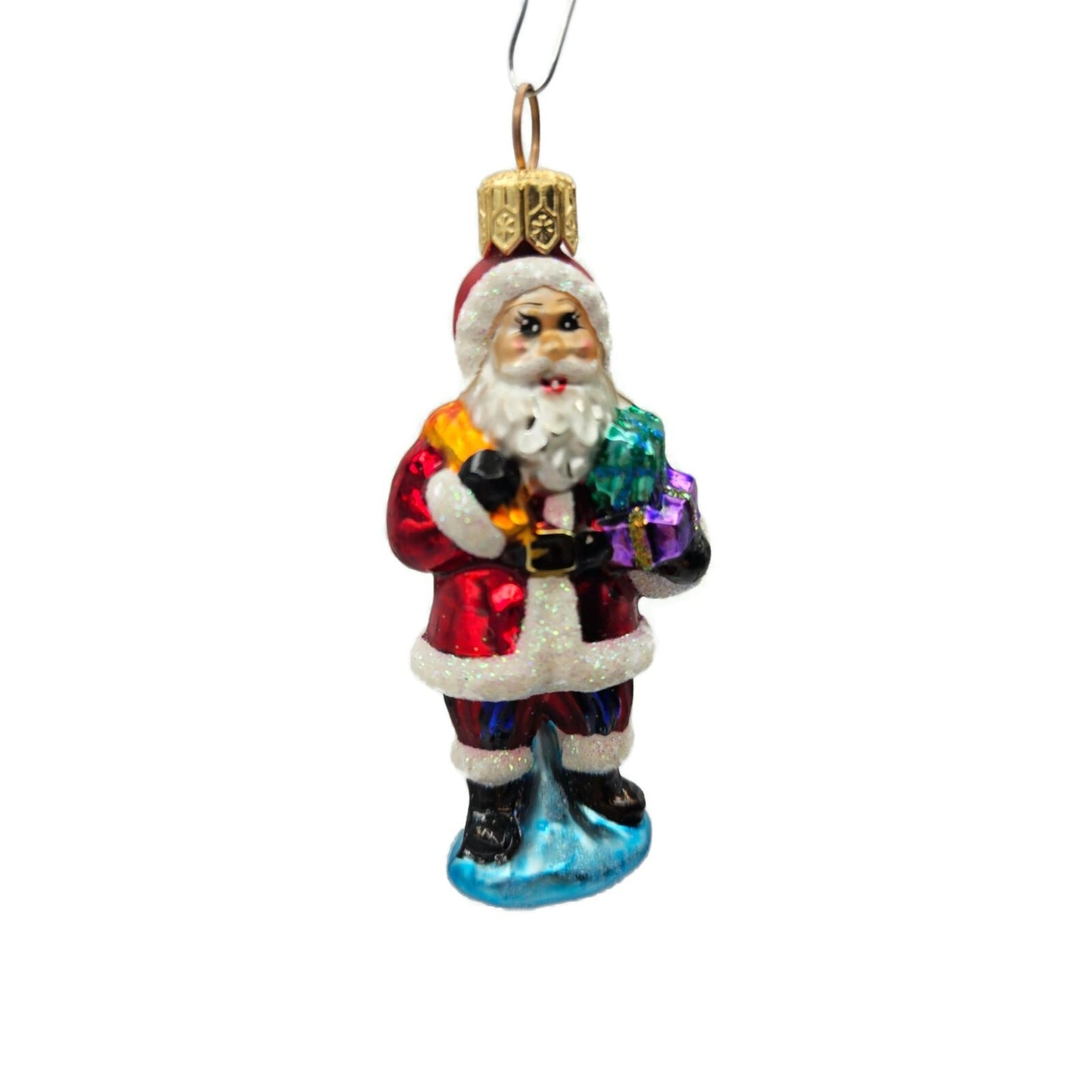 Christopher Radko Santa Joy Gem Gifts Glass Christmas Tree Ornament 99-973-0