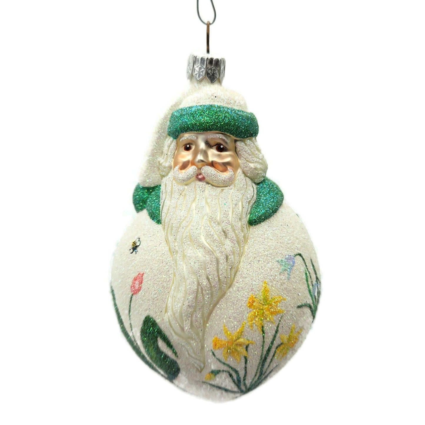 Patricia Breen Santa Poeticus Day Flowers Bees Pearl Spring Christmas Ornament