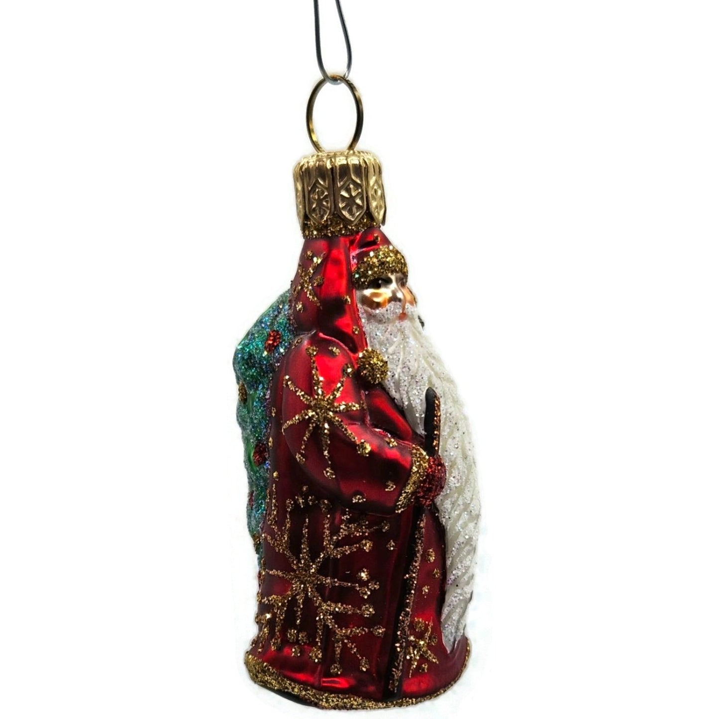 Patricia Breen Super Miniature Santa for Jason Red Snow Christmas Tree Ornament