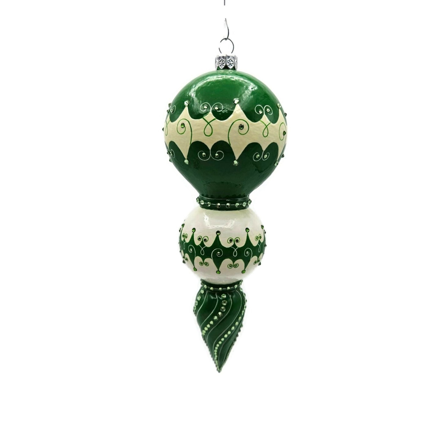 Patricia Breen Bedazzling Reflector Green Tracery Christmas Tree Ornament