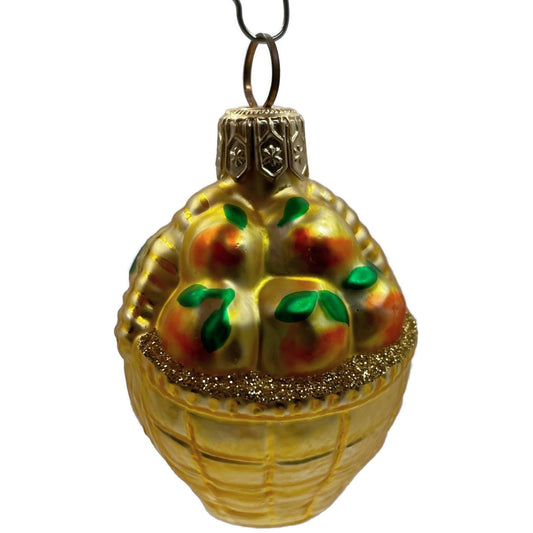 Patricia Breen Apple Basket Fruits Gold Spring Holiday Christmas Tree Ornament