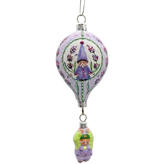 Patricia Breen Miniature Balloon Boy Lavender Floral Christmas Holiday Ornament