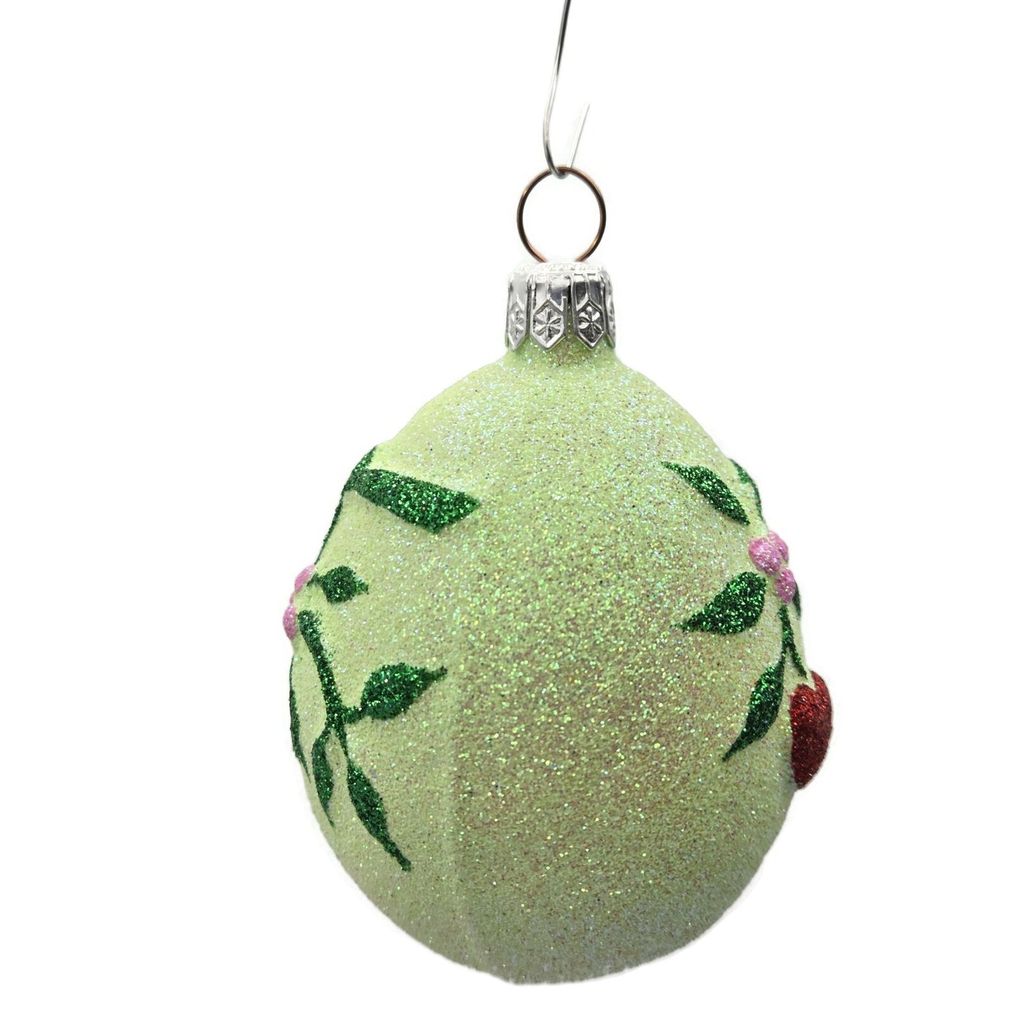 Patricia Breen Mistletoe Egg Light Green Heart Christmas Holiday Tree Ornament